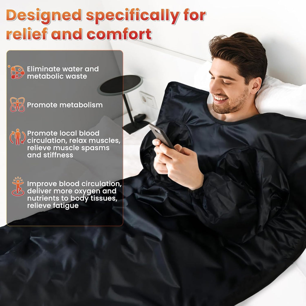 Sauna Blanket, Dual-Sided Temperature Control, Relieves Fatigue, Enhances Skin Elasticity