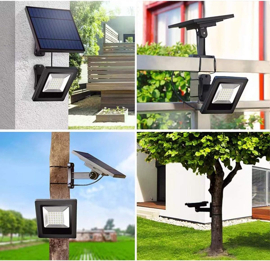 Solar Powered Lights Outdoor, Bright White Light IP65 Waterproof Auto Dusk to Dawn 350° Adjustable Solar Security