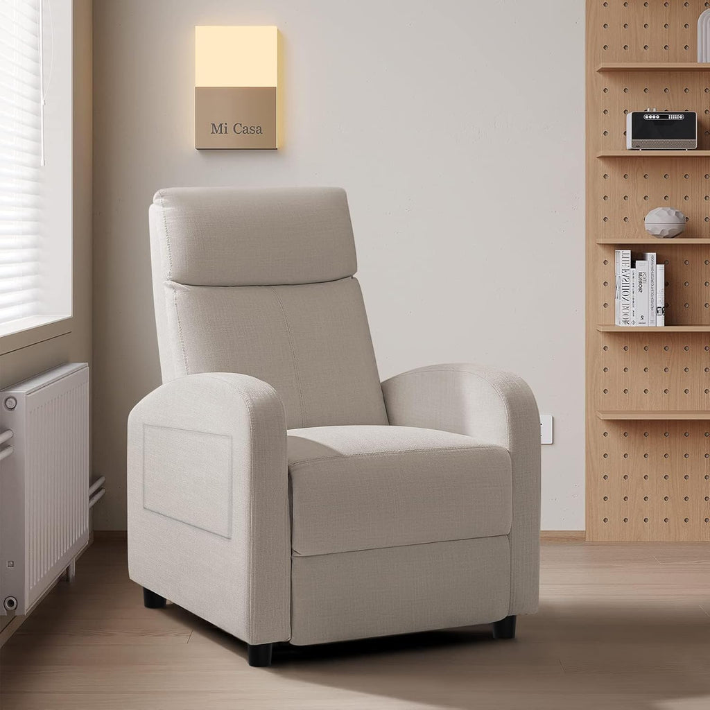 Recliner Chair Adjustable Home Theater Single Recliner Sofa Furniture with Thick Seat Cushion and Backrest Modern