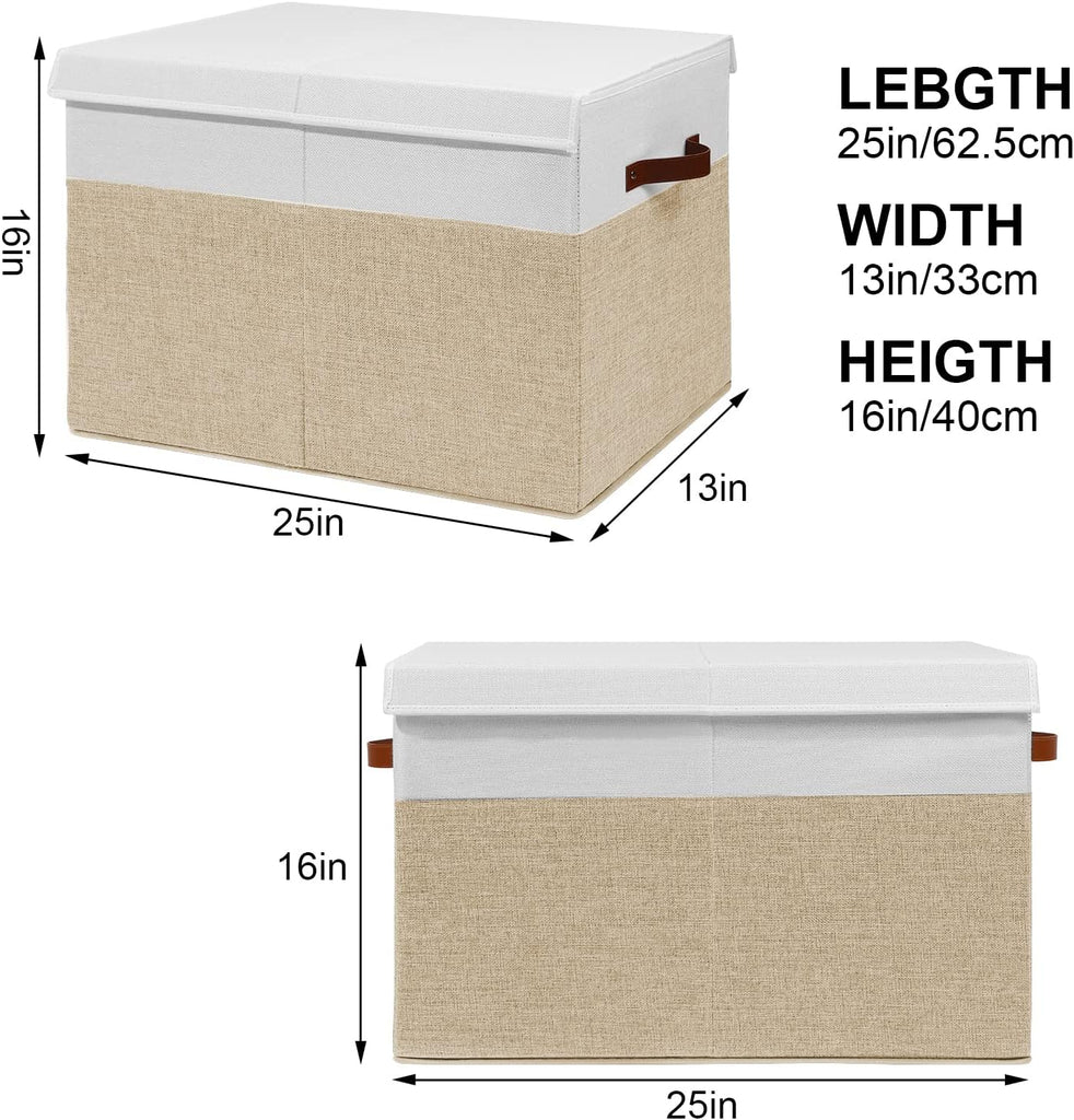 Large Toy Storage Box with Lid, Toy Chest Bin Boxes Basket with Dividers | Sturdy Toy Organizer Bin for Kids, Boys