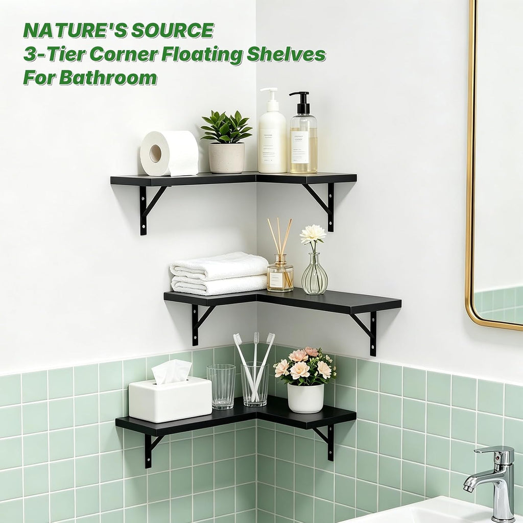 Corner Floating Shelves, Corner Shelf Wall Mounted, Shelves for Room Wall, Home Decor Living Room Bedroom Office
