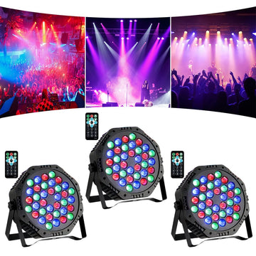 3-Packs 36 LEDs Par Lights DJ Stage Light for Party