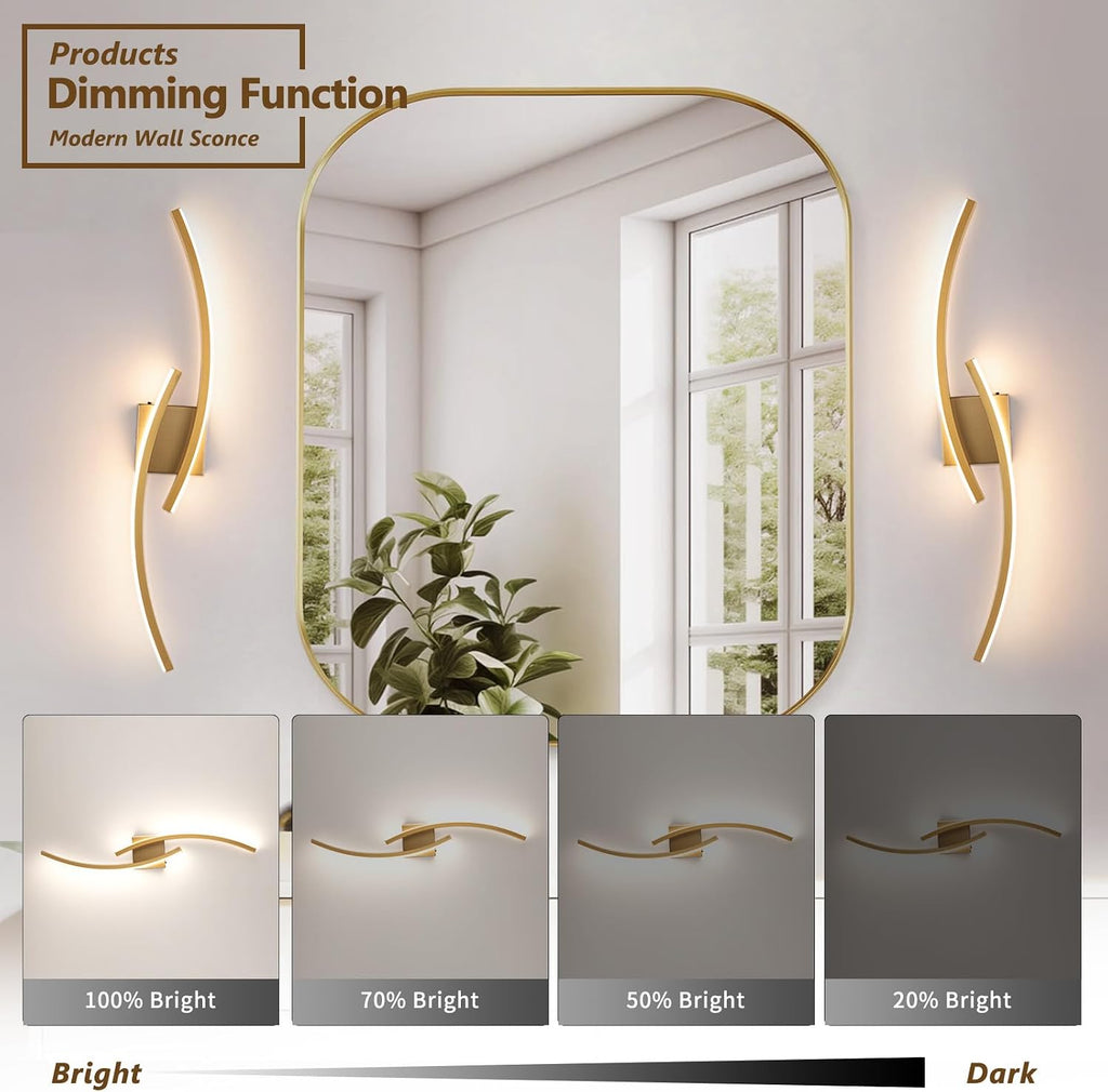 Hardwired Modern LED Wall Light Fixtures, 3000~6000K Modern 5CCT Wall Sconce for Living Room, 31.5IN Indoor Wall