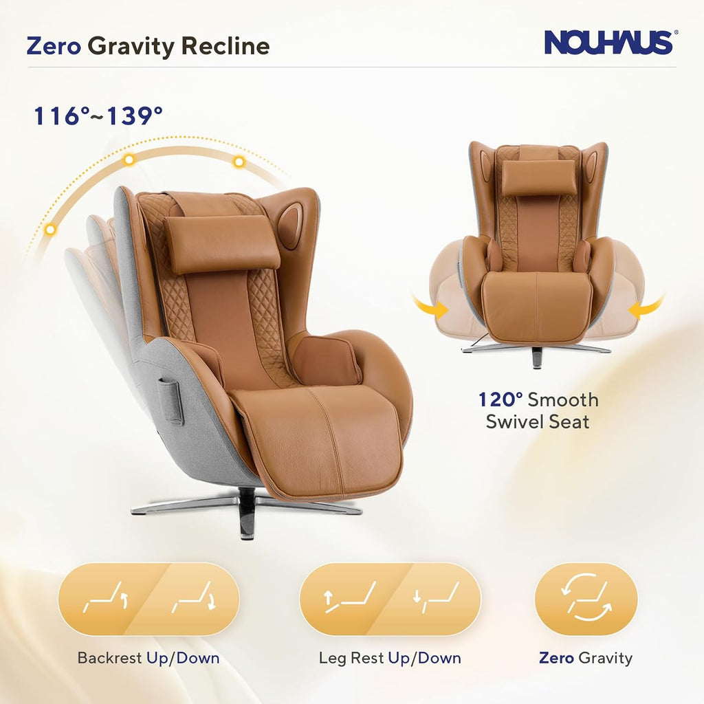 Aurora Massage Chair Full Body with Airbags, Heating, Zero Gravity | Auto Modes, Bluetooth Speaker, Genuine Leather