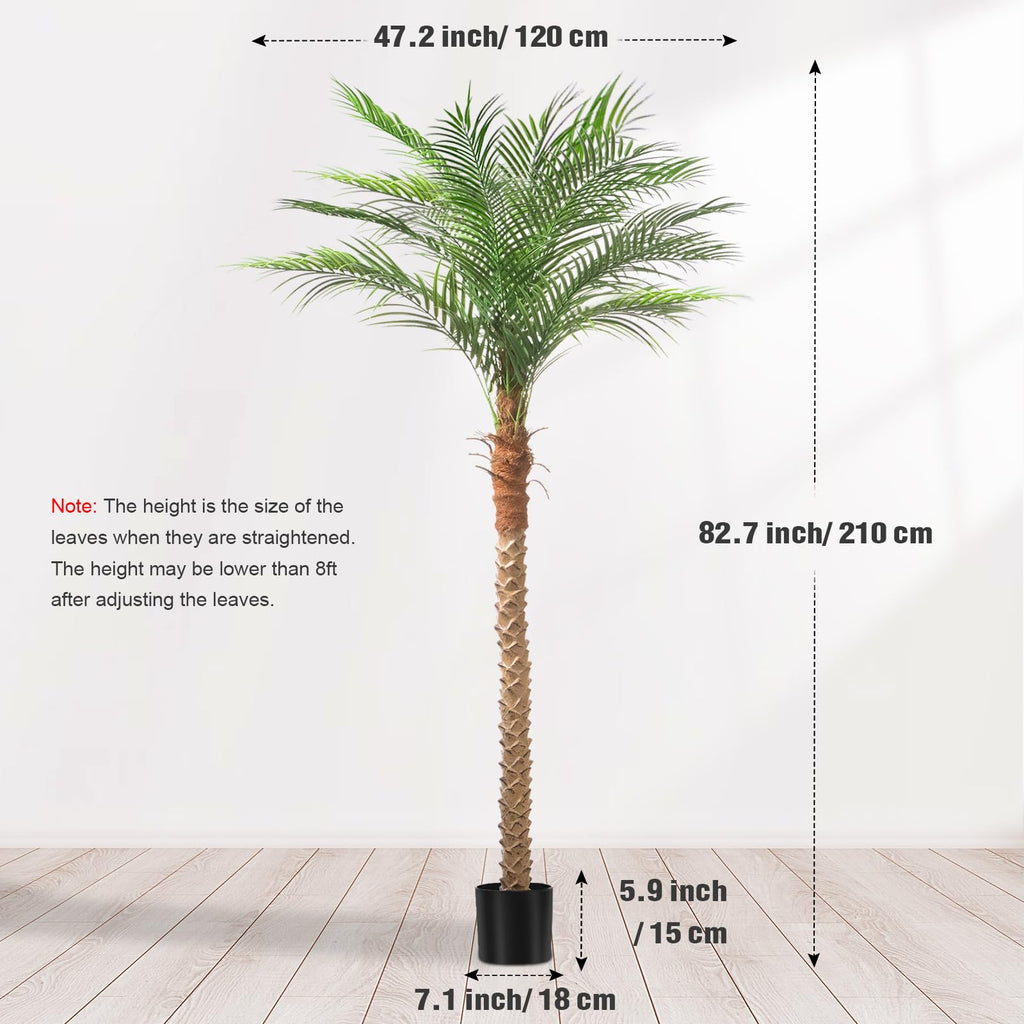 7ft Fake Phoenix Palm Tree with 15 Adjustable PE Leaves