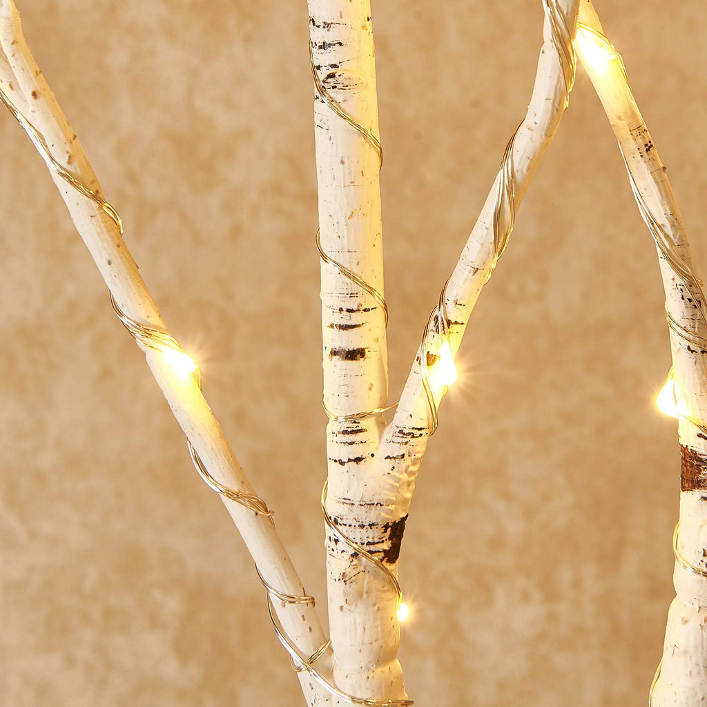 Lighted Birch Branches Plug in with Timer 30IN 150 LED Fairy Lights, White Willow Branch Lights for Christmas
