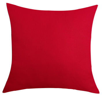 Handmade Decorative Solid 100% Cotton Canvas Throw Pillow Cover/Euro Pillowcase - (26" x26", Christmas Red, 1 Count