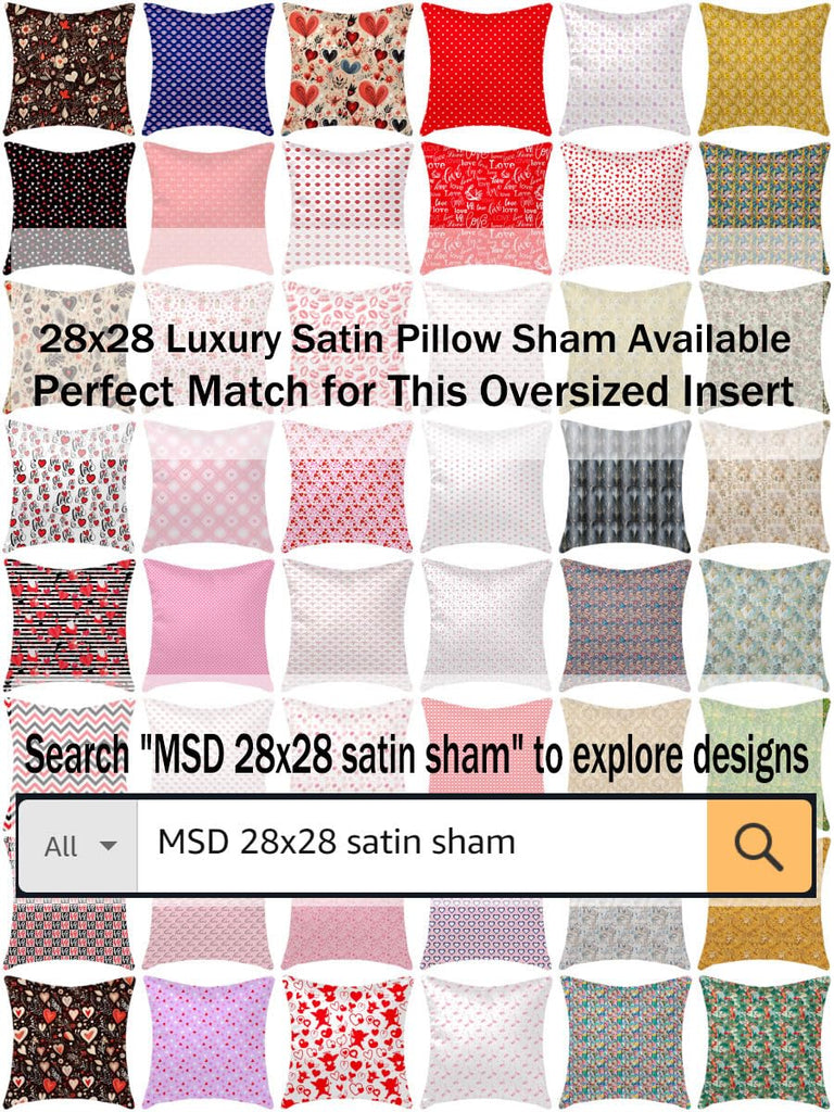 2 Pack Pillow Insert 28x28 Hypoallergenic Square Form Sham Stuffer Standard White Polyester Decorative Euro Throw