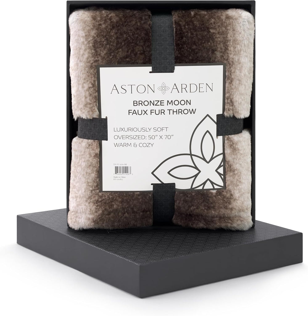 Luxury Faux Fur Blanket - Ultra Soft, Plush & Fuzzy Throw in Giftable Box, Real Fox Furry Texture, All Season