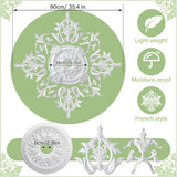 35.4'' Large PU Ceiling Medallion Combination Decorative 2.36'' ID French Style Chandelier Base Ceiling Medallion for