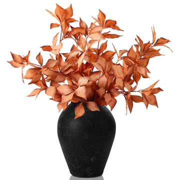 3 Pcs 33" Fall Artificial Filbert Leaves Stem Fall Decor, Caramel