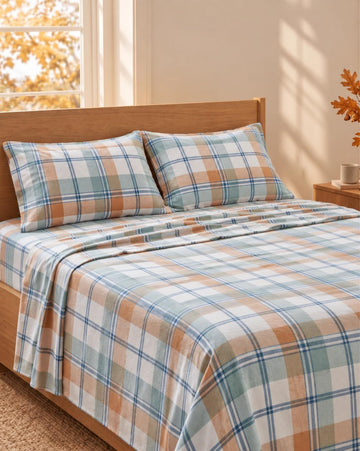 100% Cotton Full Flannel Sheets Set - Brushed for Extra Softness - Lightweight & Durable Cotton Flannel Full Sheet