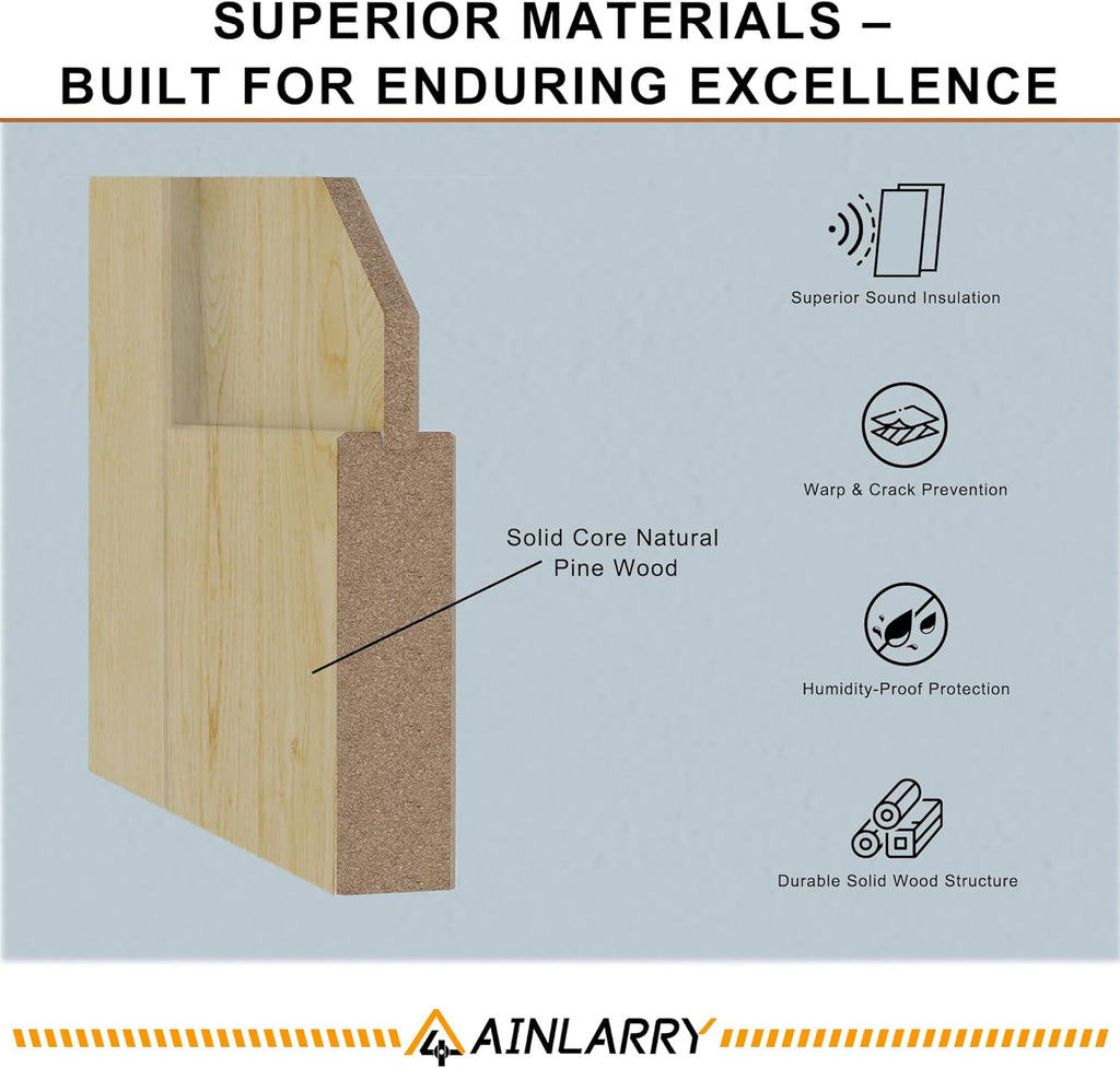 24'' x 80'' 6-Panel Wood Door, Natural Solid Pine Interior Door Slab, Arch Top, Solid Core Wooden Panel w/o Hardware, Prehung Jamb or Borehole, Pantry Doors, Single French Slab, Bedroom Door