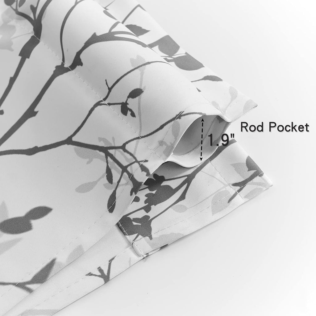 Tree Branch Printed Curtain Valance, 18 inches Long Window Treatment Valance, Grey Window Valances and Kid's Room,1