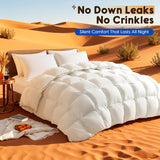 Luxury Winter Queen Down Comforter - 75% White Goose Down & 25% Feather Fill, RDS & Oeko-TEX Certifi