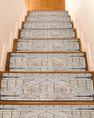 Vintage Wood Grain Stair Treads for Wooden Steps Indoor, Non-Slip Stair Treads Carpet Peel & Stick Self-Adhesive