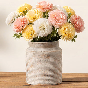 Ceramic Flower Vase 6.5 inch Farmhouse Rustic Vase