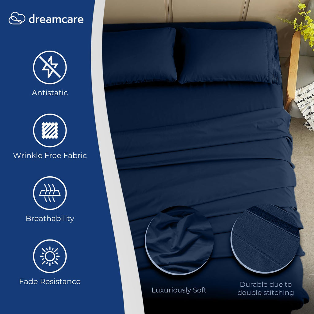 King Size Sheets Set - King - Extra Deep - Navy Blue