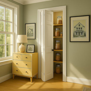 36in x 84in Paneled MDF Bi-Fold Barn Door, Closet Door, Slab Covered with Water-Proof PVC Surface, w