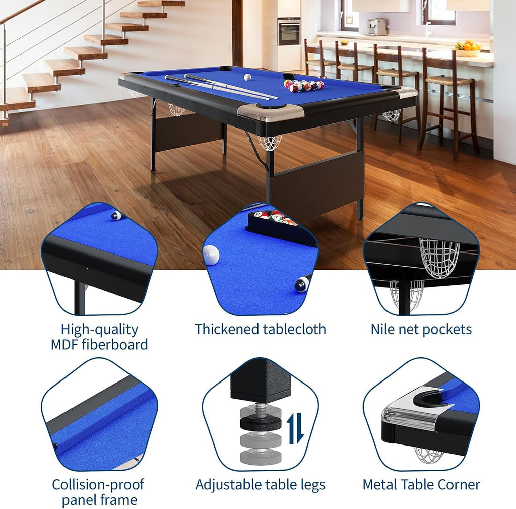 7 Billiards Table, Adults Folding Billiards Tables, Portable Pool Table, Pool Tables Set
