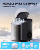 Nugget Ice Maker Countertop, Pebble Ice Makers with Crushed Soft Chewable Ice, 33lbs Per Day with Scoop, Pellet