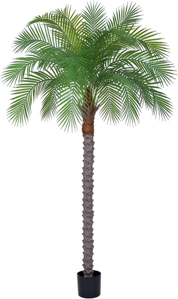 6ft Artificial Phoenix Palm Tree, Tall Faux Palm Plant with 18 Adjustable Leaves