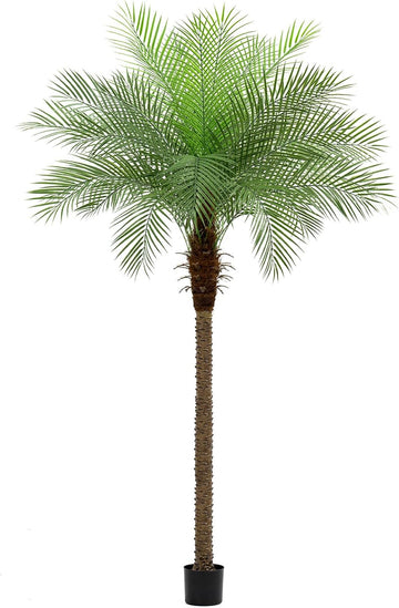 Artificial Phoenix Palm Tree 8ft Tall - Fake Large Tropical Tree with 18 Adjustable Leaves, Outdoor Indoor Faux Sago