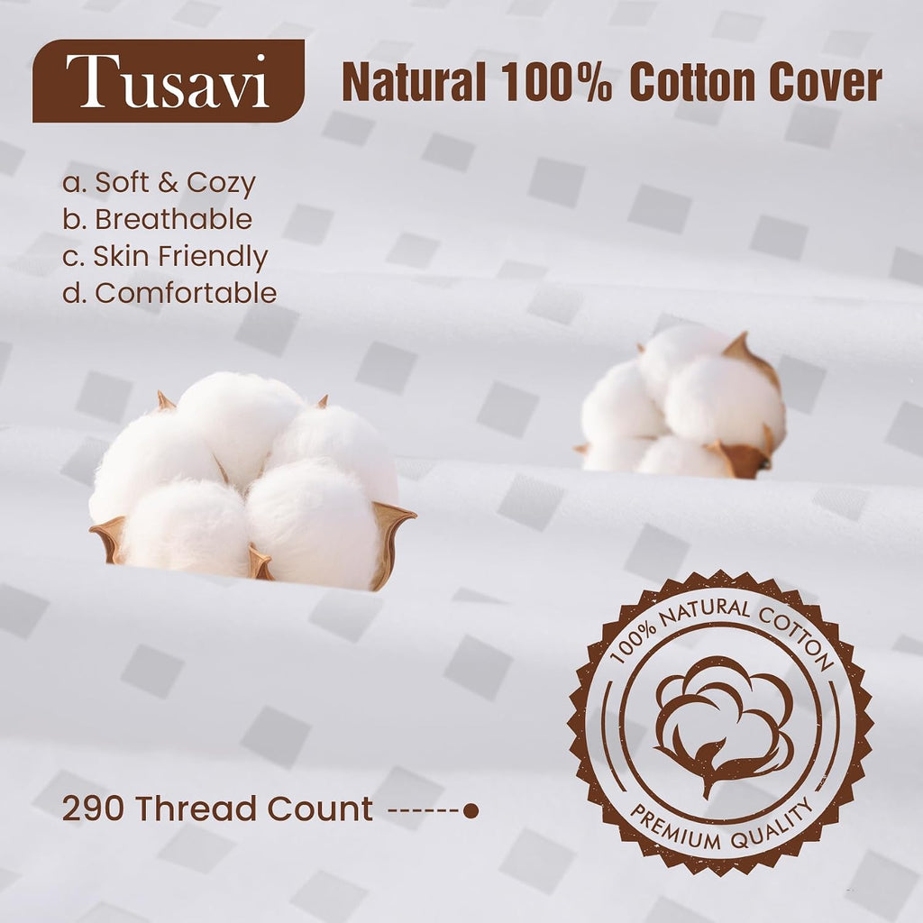 18"x18" Pillow Inserts with 100% Cotton Cover Decorative Square Throw 18 Pillows for Couch, Sofa and Bed - Set of 2