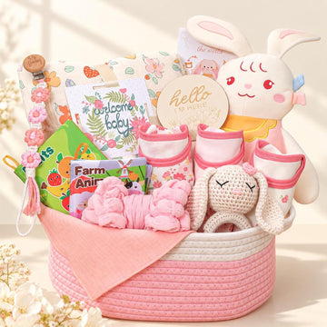 Baby Girl Gifts,Baby Shower Gift Baskets for Girls,Gender Reveal Gifts,Unique Baby Girl Newborn Essentials