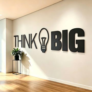 Office Wall Decor Inspirational Think Big 3D Quote Large Motivational 3D Office Wall Art Corporate Workspace Modern