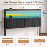 Headboard for King Bed with Storage, 60,000 DIY Color of LED Light, Head Board with USB & Type C Port