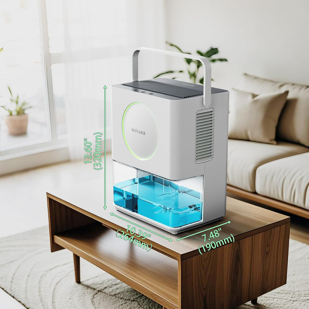 108 OZ (3.2L) Home Dehumidifier, Small Portable Room Dehumidifier for Bedroom Bathroom Basement RV Closet with HEPA
