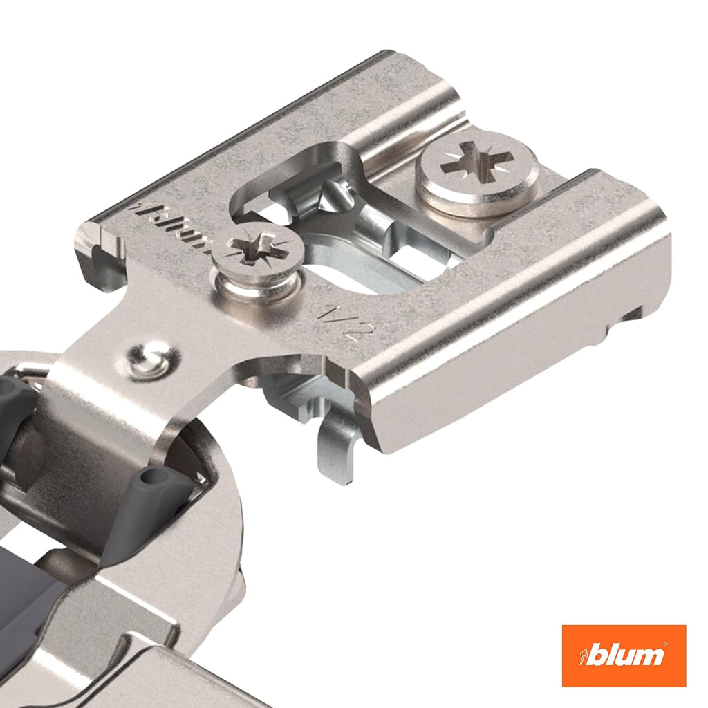 Compact BLUMOTION Hinge (3 Kits), 1/2" Overlay, 105° Opening Angle, Steel, Integrated Soft-Close Hinges for Face Frame