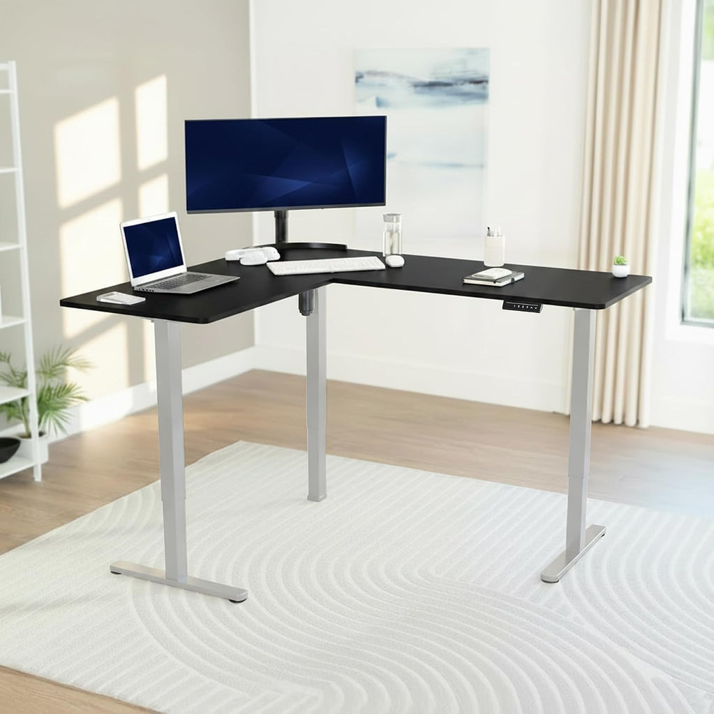 Black 63 x 55 in Corner Standing Desk, DESK-E3CTGB