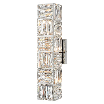 Modern Chrome Crystal Wall Sconce, 5-Light Wall Fixture