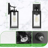 2-Pack 14'' Dusk to Dawn Outdoor Wall Light Fixtures, Exterior Lighting Fixtures Wall Mount