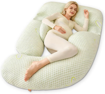 Pregnant Woman's Sleep Pillow, 62-inch U-shaped Full-body Position pPregnancy Pillow, Detachable Cover, Combined