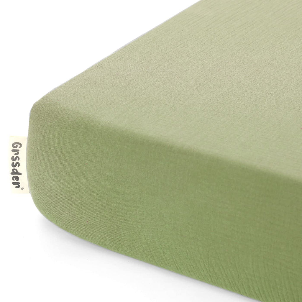 Soft Muslin Crib Sheet 1 Pack, 100% Cotton Crib Sheets with Deep Pocket for Boys and Girls, Fit Standard Crib