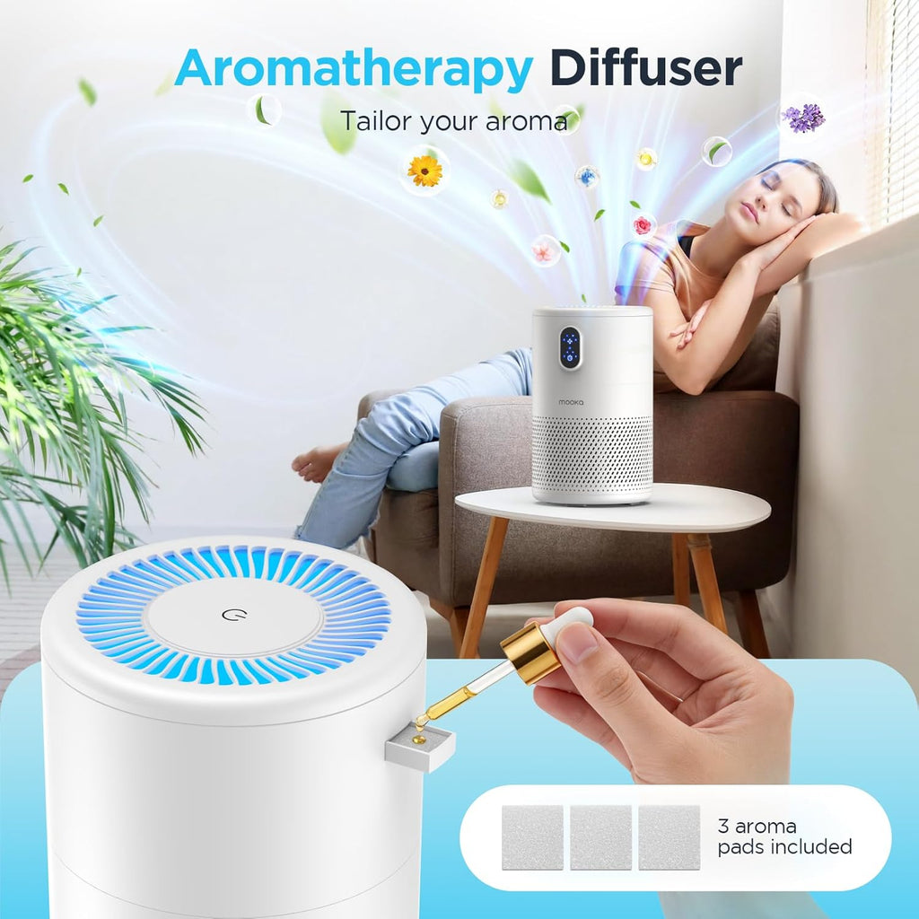 Air Purifiers for Home Large Room up to 1076ft², H13 True HEPA Air Filter Cleaner, Odor Eliminator, 