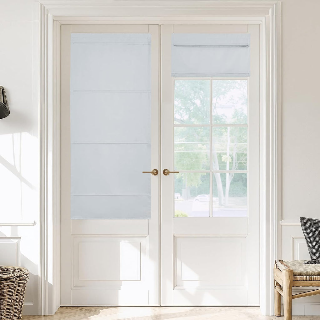 Biscotti Beige No Drill Magnetic Door Roman Curtain for Window