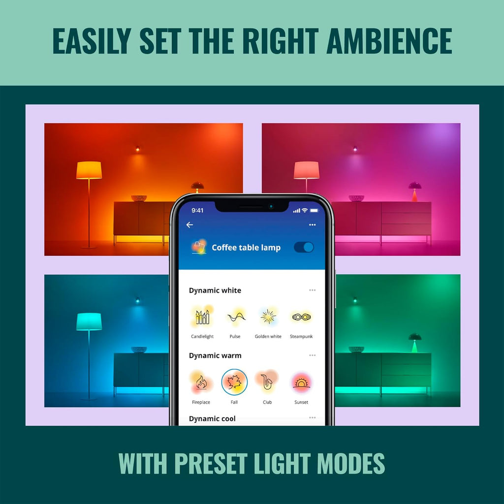Smart Light Bulbs, 2-Pack, Color A19 60W 800LM E26 Indoor LED Lights, Smart Bulbs with Motion Detection, Control with Voice or App