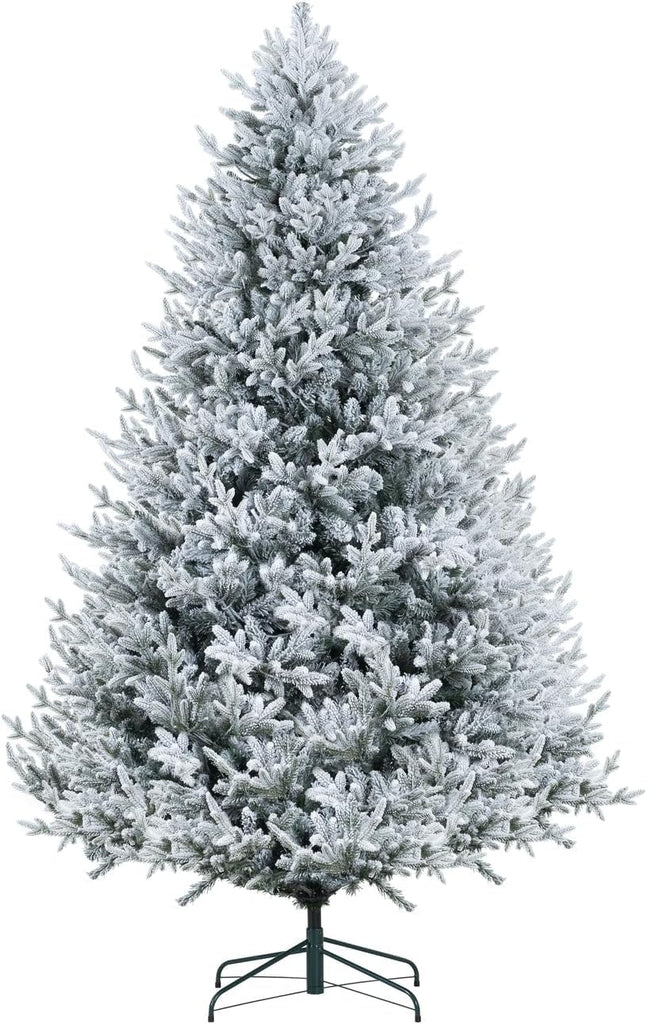 7.5ft Snow Flocked Pre-Lit Christmas Tree