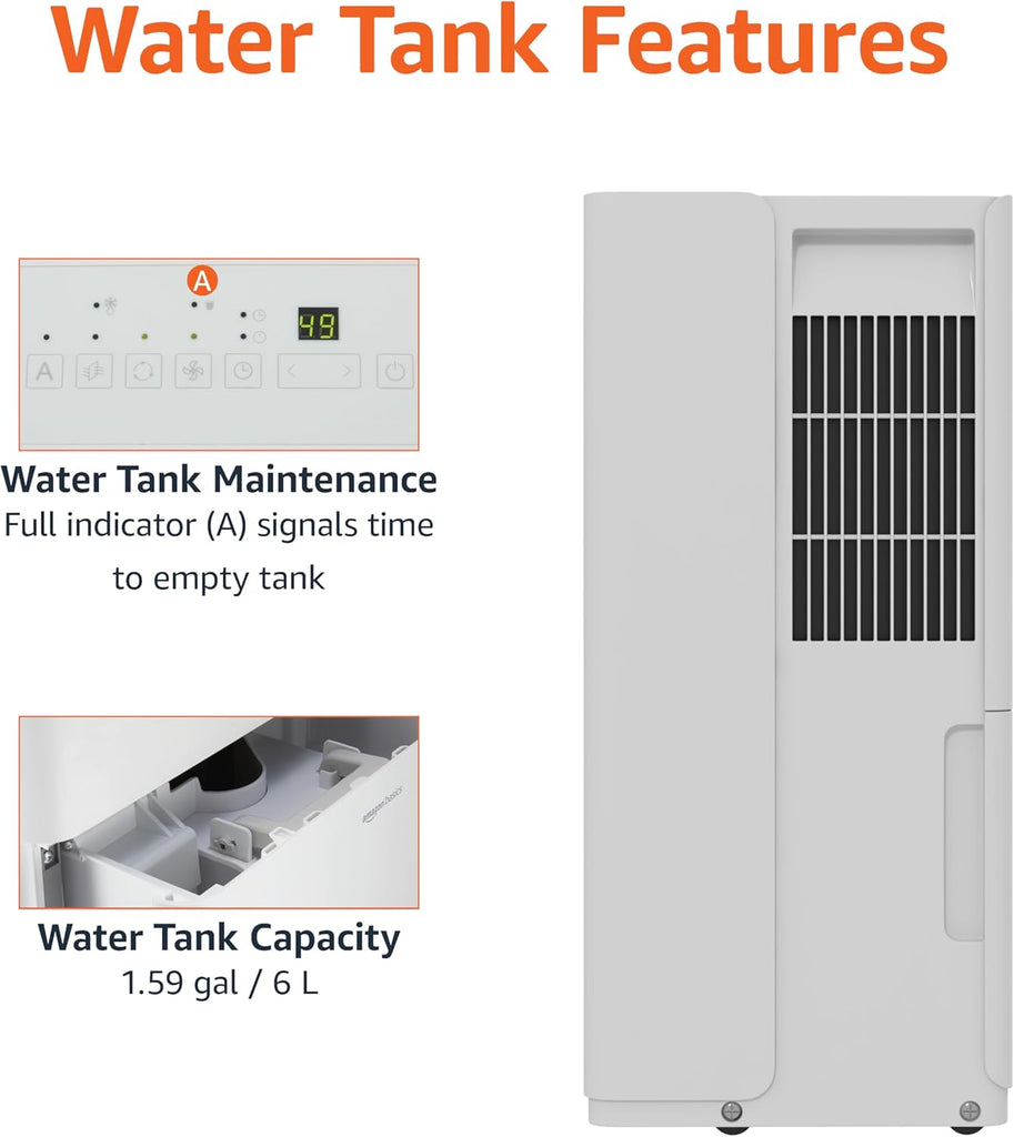50-Pint Large Dehumidifier with Pump, Energy Star Certified, Humidity Control, Auto-Defrost, Timer