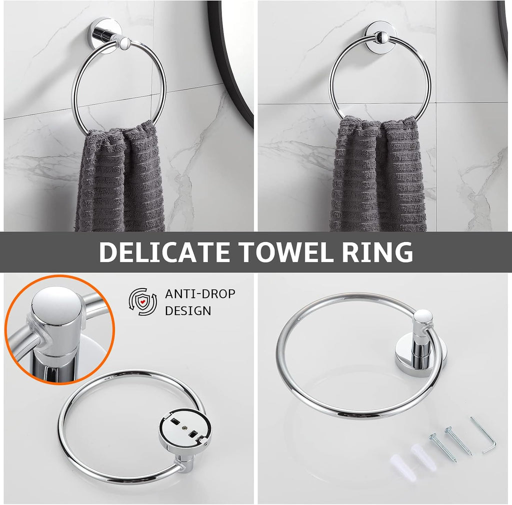 Bathroom Hardware Set Chrome Bathroom Accessory Set Towel Bar 8 Pieces Set