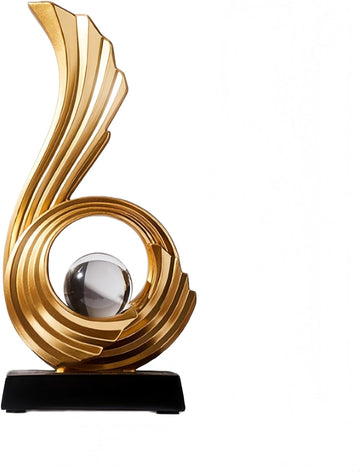 Gold Abstract Digit Statue Accent Decor, Adornos para Sala Modernos Shelf Decor Aesthetic for Coffee Table, Modern
