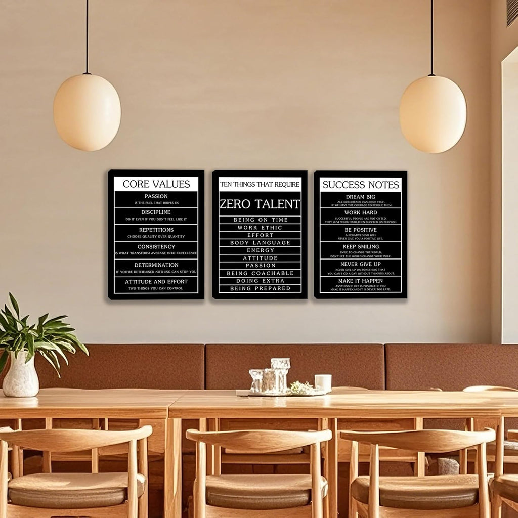 Large Canvas Quotes Wall Art Ability Motivational Attitude Inspirational Bedroom Posters Prints 3 Piece Home Decor - Set of 3