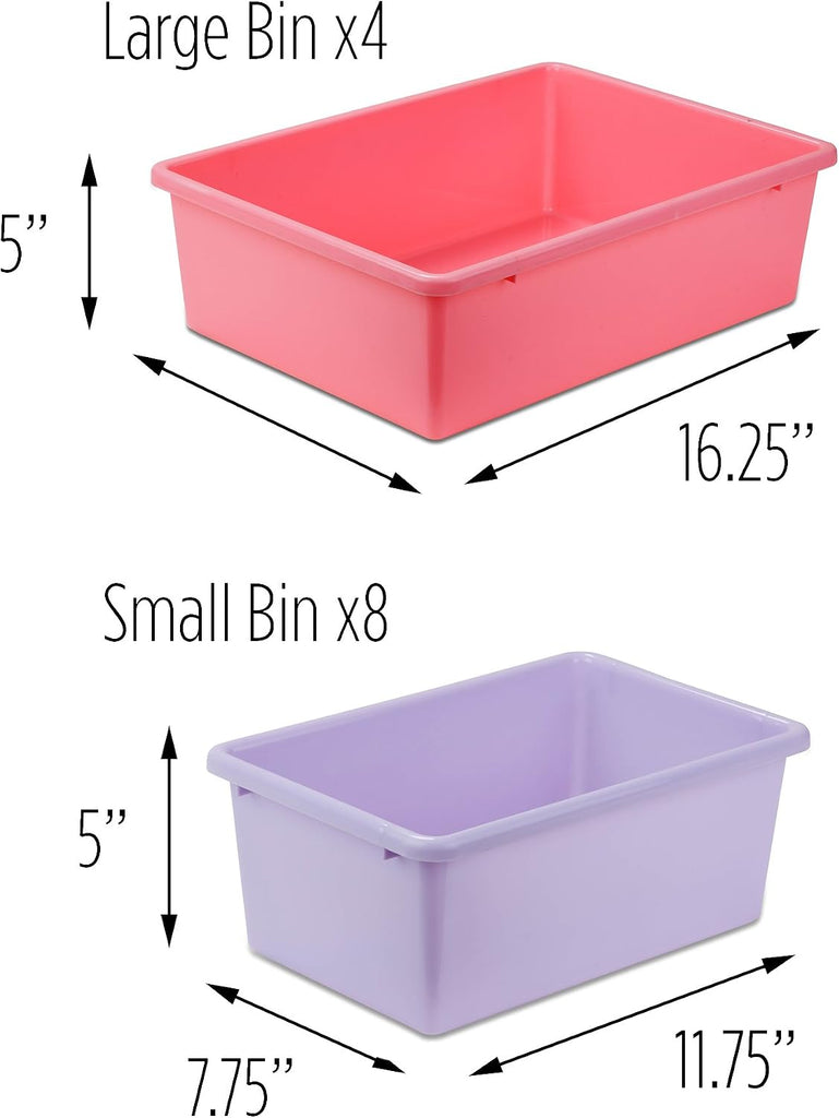 Kids Toy Storage Organizer With Bins, Pastel
