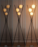 60IN Dimmable Black Tripod Floor Lamp Mid Century Standing Lamps with 3Pcs 3000K Bulbs Included Eye Care&Stable Base