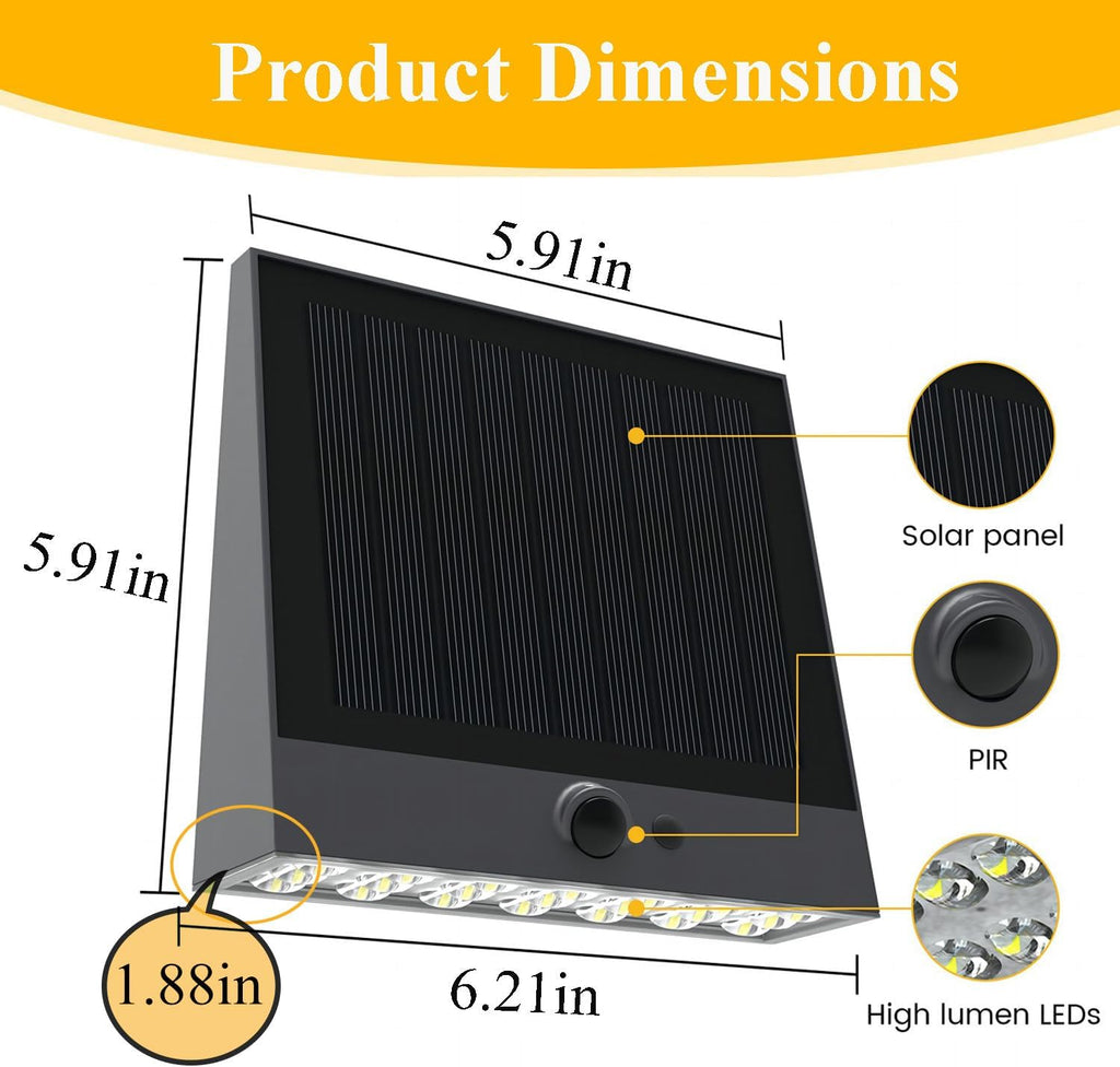 Solar Outdoor Lights, 1000LM IP65 Waterproof Solar Flood Light | 4 Modes, Dusk to Dawn, Easy to Install, 4000K Motion