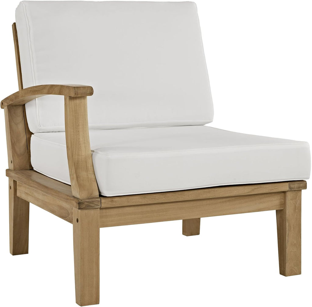 Marina Premium Grade A Teak Wood 9-Piece Outdoor Patio Furniture Set in Natural White